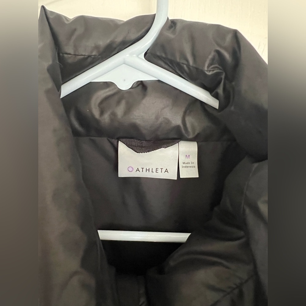 Athleta Black Down Puffer Jacket, Medium - image 4